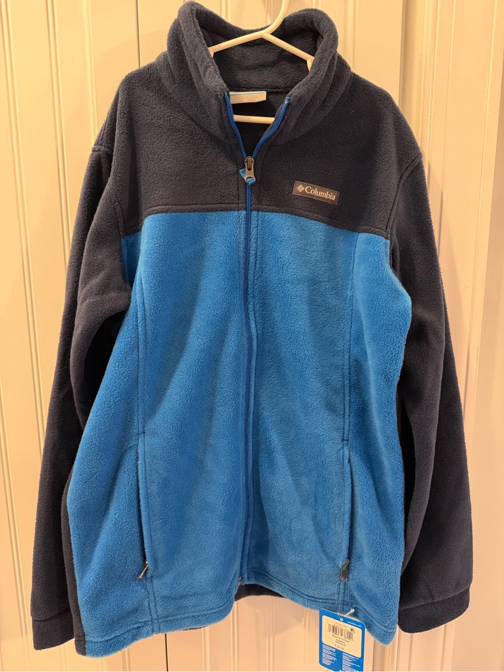 Columbia Two-Tone Navy and Bright Blue Kids Full-Zip Fleece Jacket